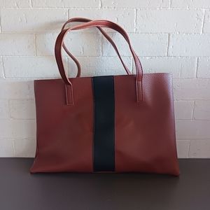 Vince Camuto leather Tote bag shoulder bag handbag brown and black